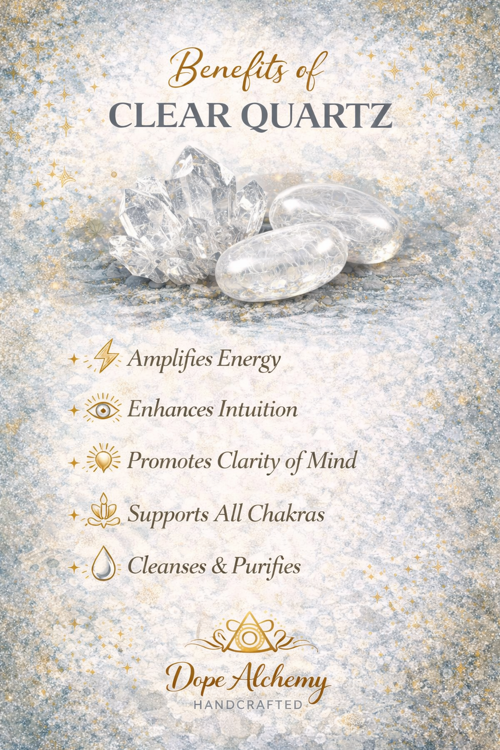 Raw clear quartz stone