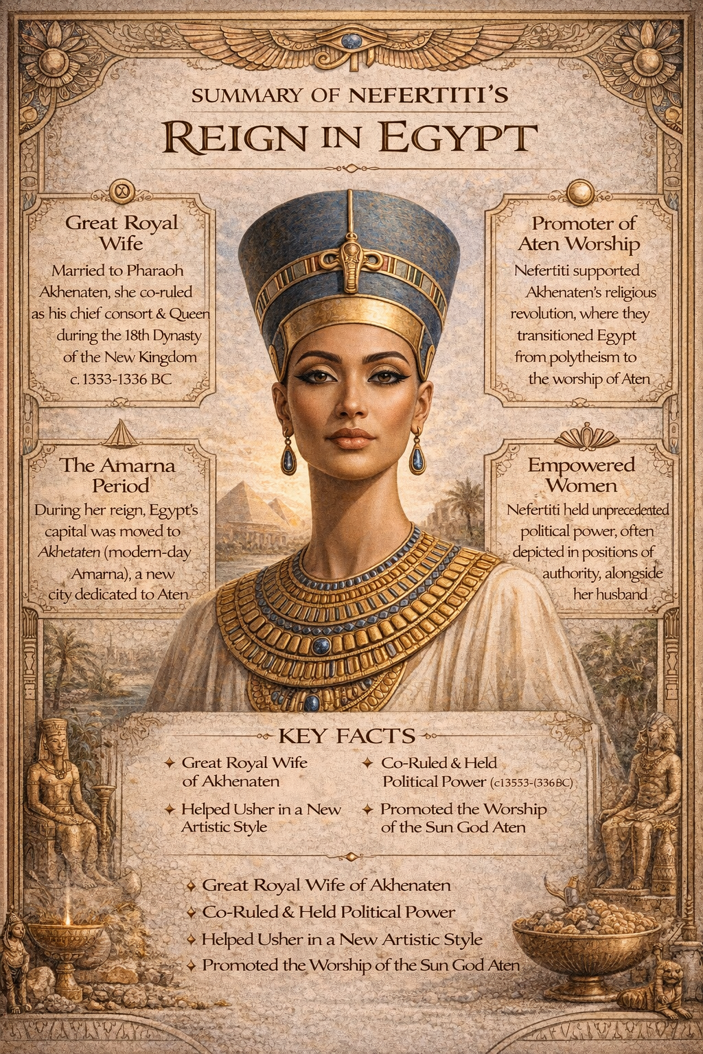 Queen nefertiti charm necklace