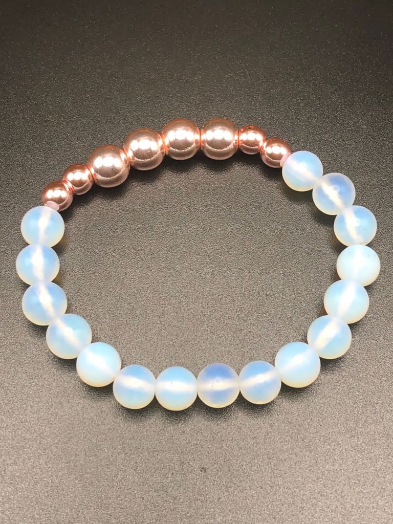 Opalite x rose gold hematite bracelet – Dope Alchemy Handcrafted