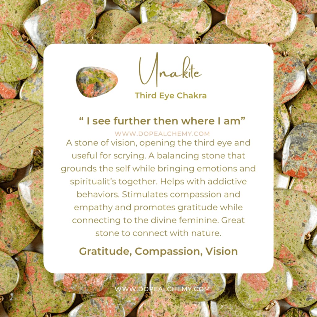 Polished unakite pendant necklace - Pendant