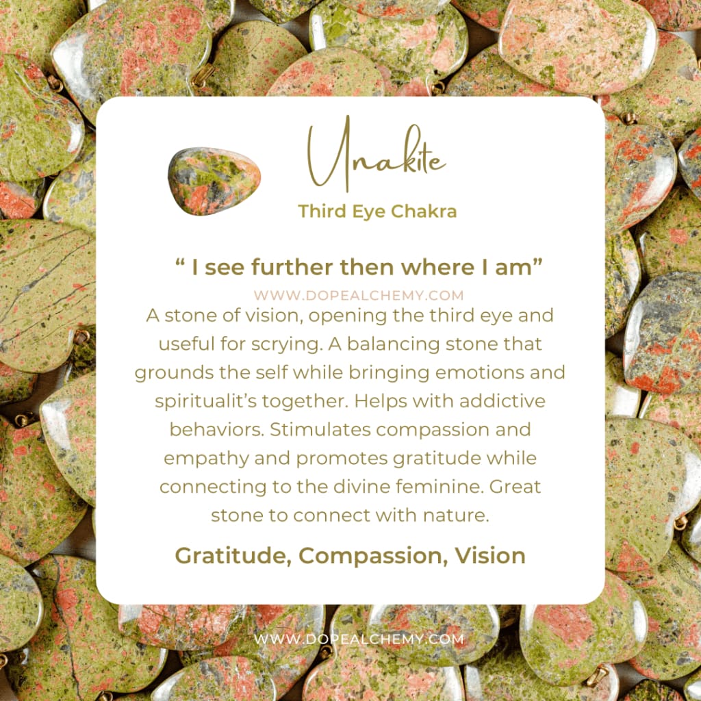 Unakite x bronze pendant necklace - Pendant