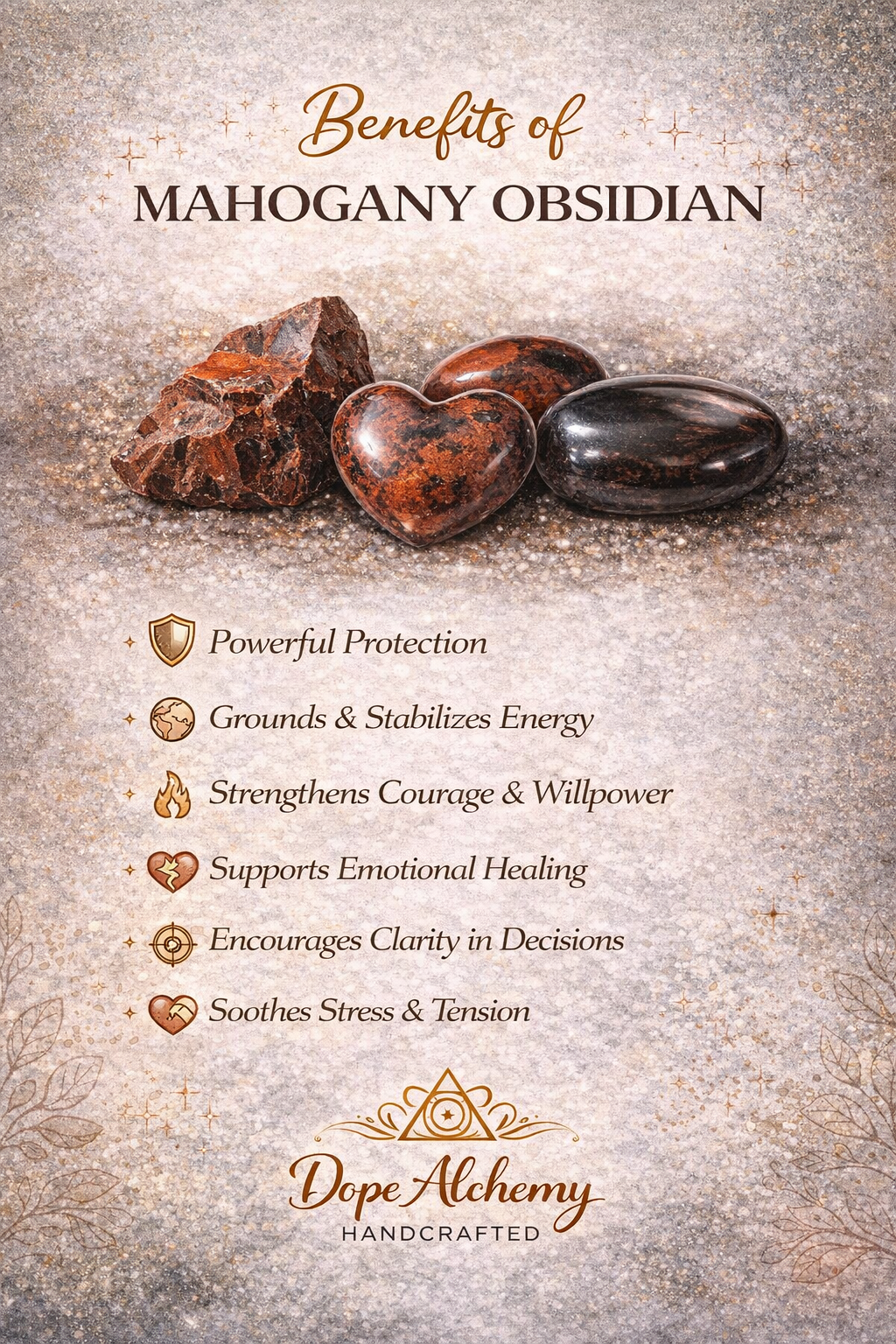 Raw mahogany obsidian stone