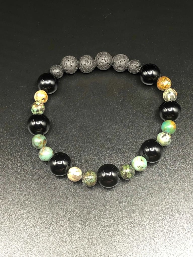 African Turquoise x Onyx bracelet-Bracelet-DopeAlchemy-Gloss-DopeAlchemy.com