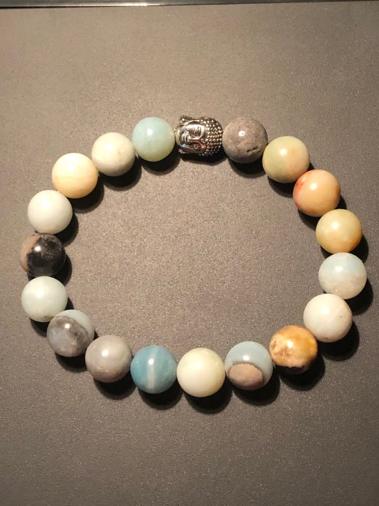 Amazonite x buddha charm bracelet - Bracelets
