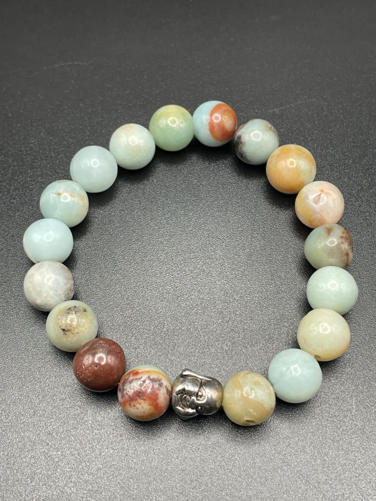 Amazonite x laughing buddha charm bracelet - Bracelets