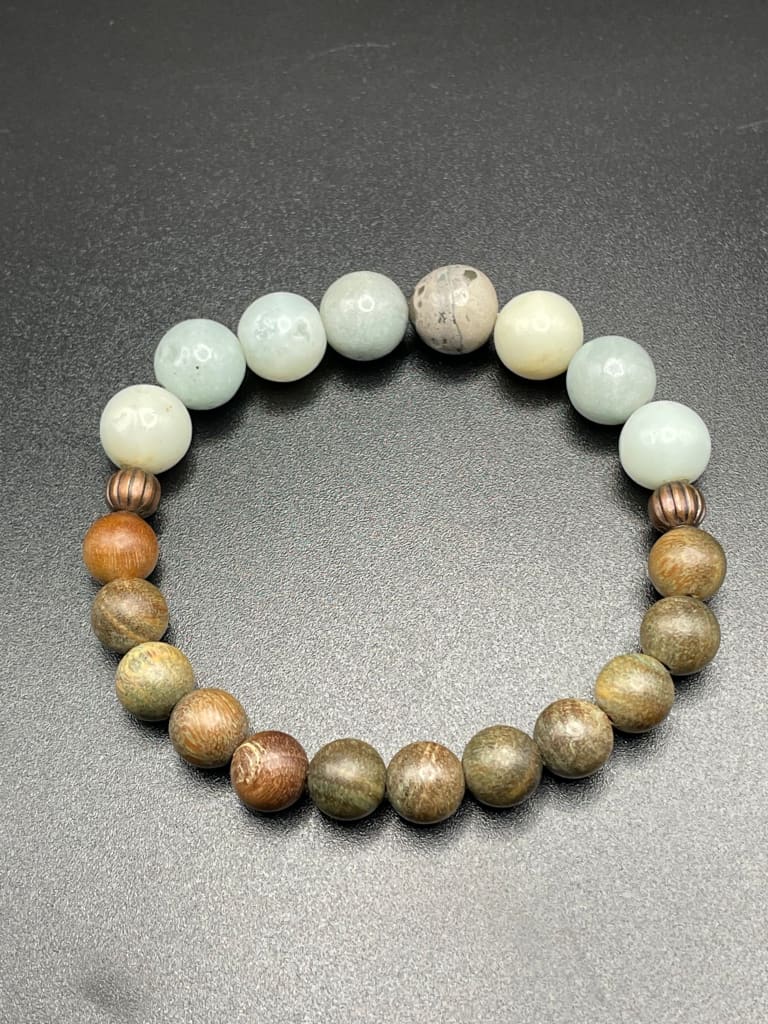 Amazonite x pearwood bracelet - Bracelets