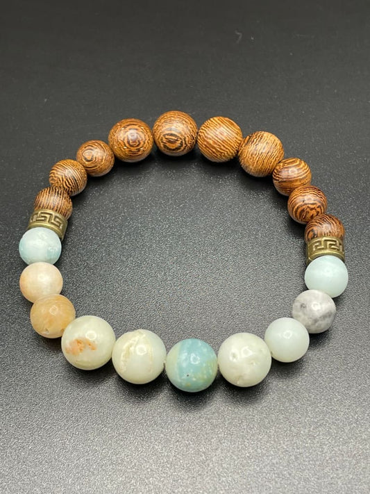 Amazonite x sandalwood bracelet - Bracelets