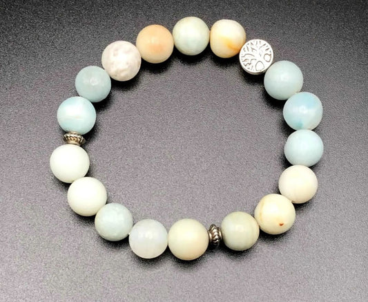 Amazonite x Tree of Life bracelet-Bracelet-DopeAlchemy-DopeAlchemy.com