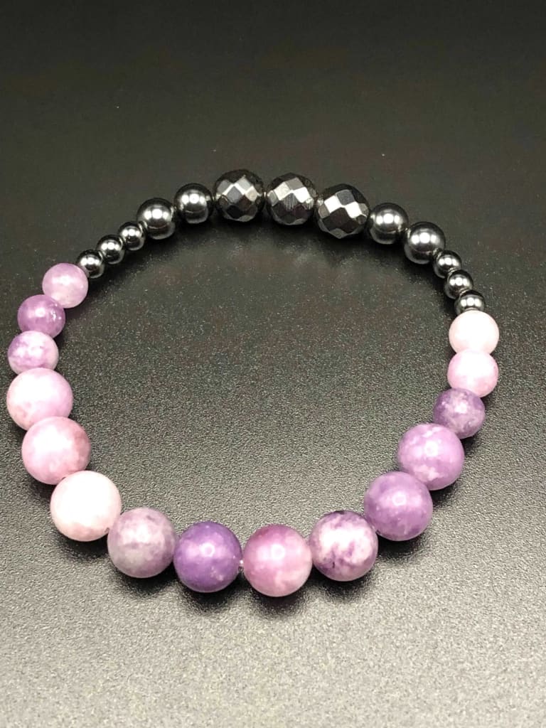 Amethyst x Faceted Hematite bracelet-Bracelets-DopeAlchemy-DopeAlchemy.com