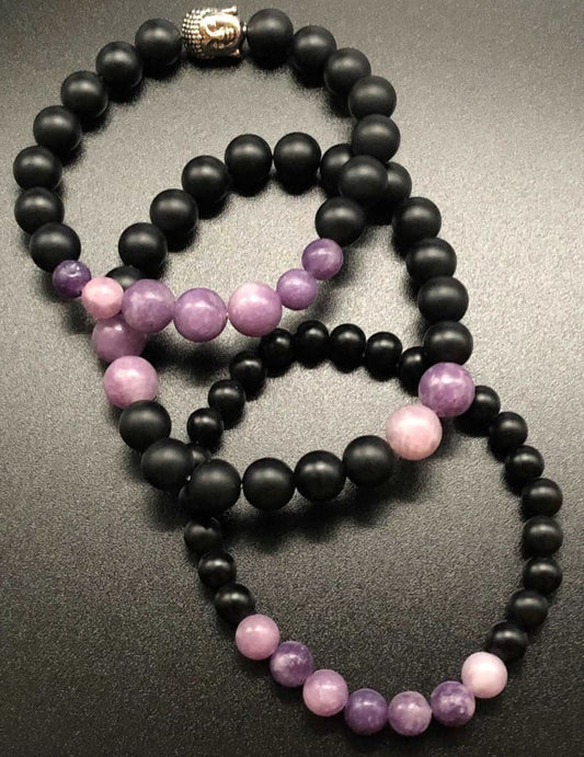 Amethyst x Onyx Bracelet Stack-Bracelet set-DopeAlchemy-DopeAlchemy.com