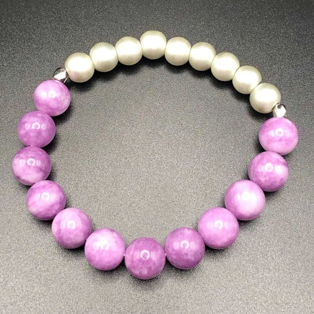 Amethyst x Pearl X Silver bracelet-Bracelets-DopeAlchemy-DopeAlchemy.com