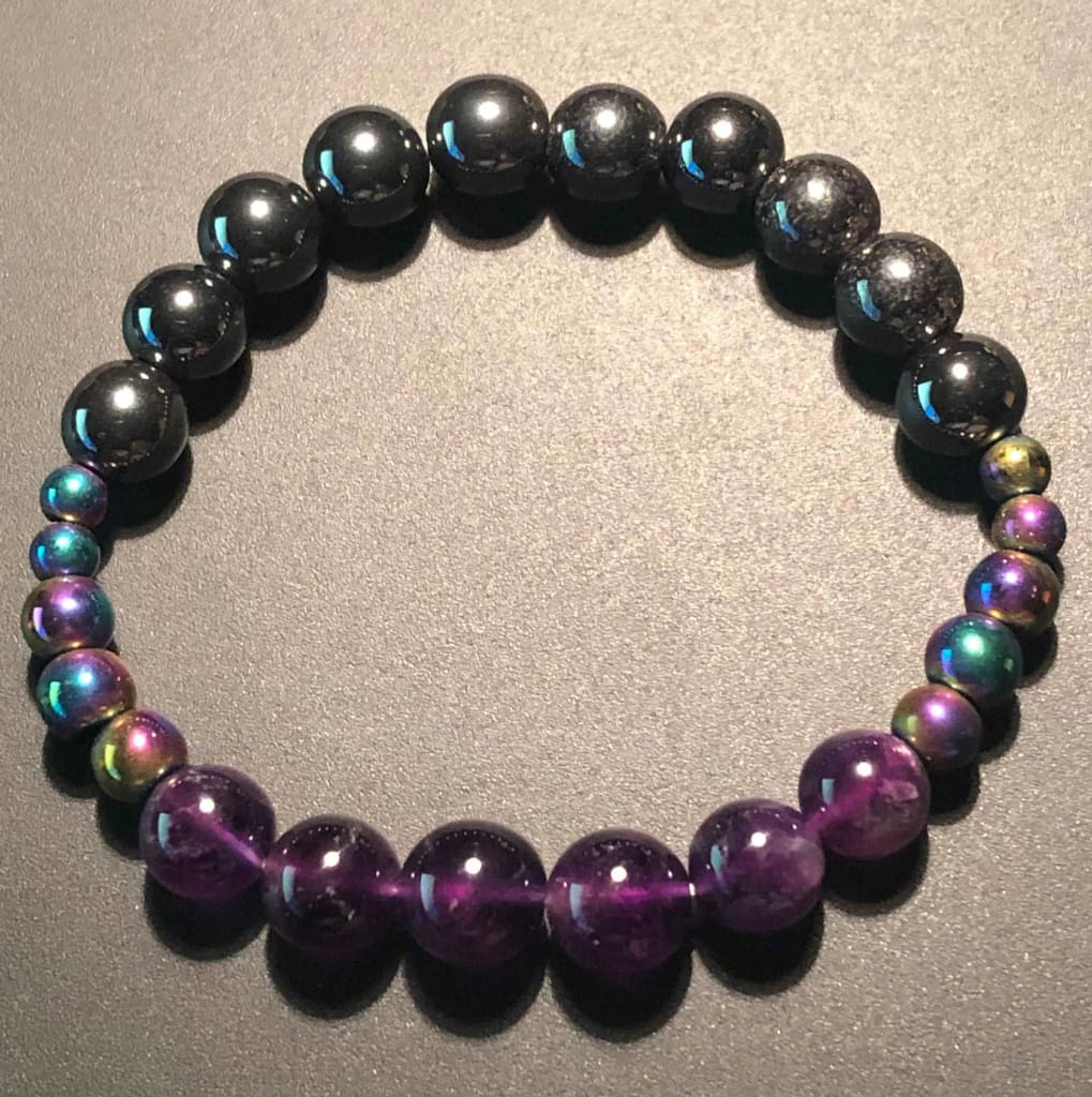 Amethyst x Rainbow Hematite Bracelet-Bracelets-Dope alchemy-DopeAlchemy.com