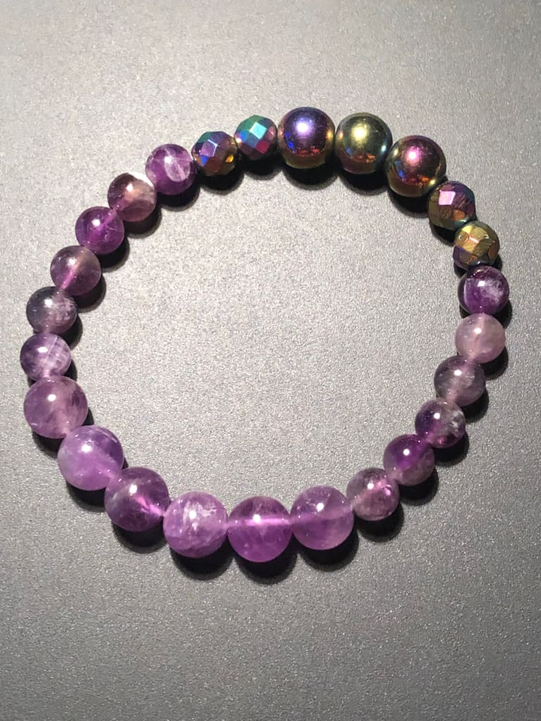 Amethyst x rainbow hematite bracelet - Bracelets
