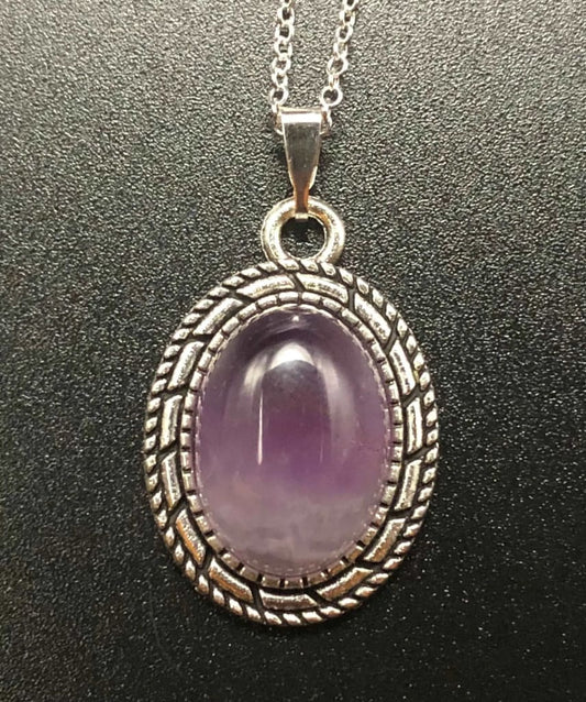 Amethyst x Silver Pendant Necklace-Pendant-DopeAlchemy-DopeAlchemy.com
