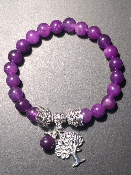 Amethyst x tree of life charm bracelet - Bracelets