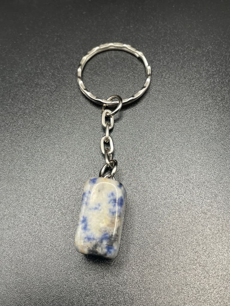 Blue spot jasper keychain