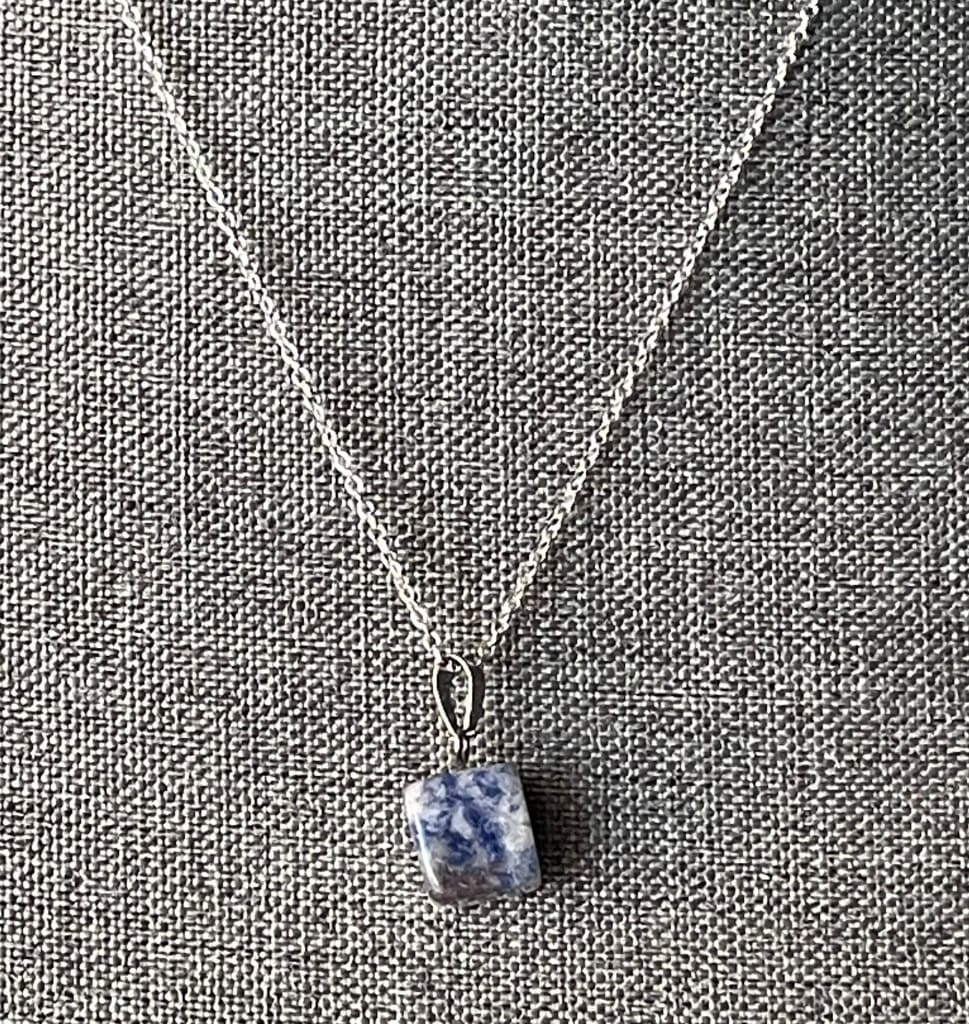 Blue spot jasper pendant necklace - Pendant