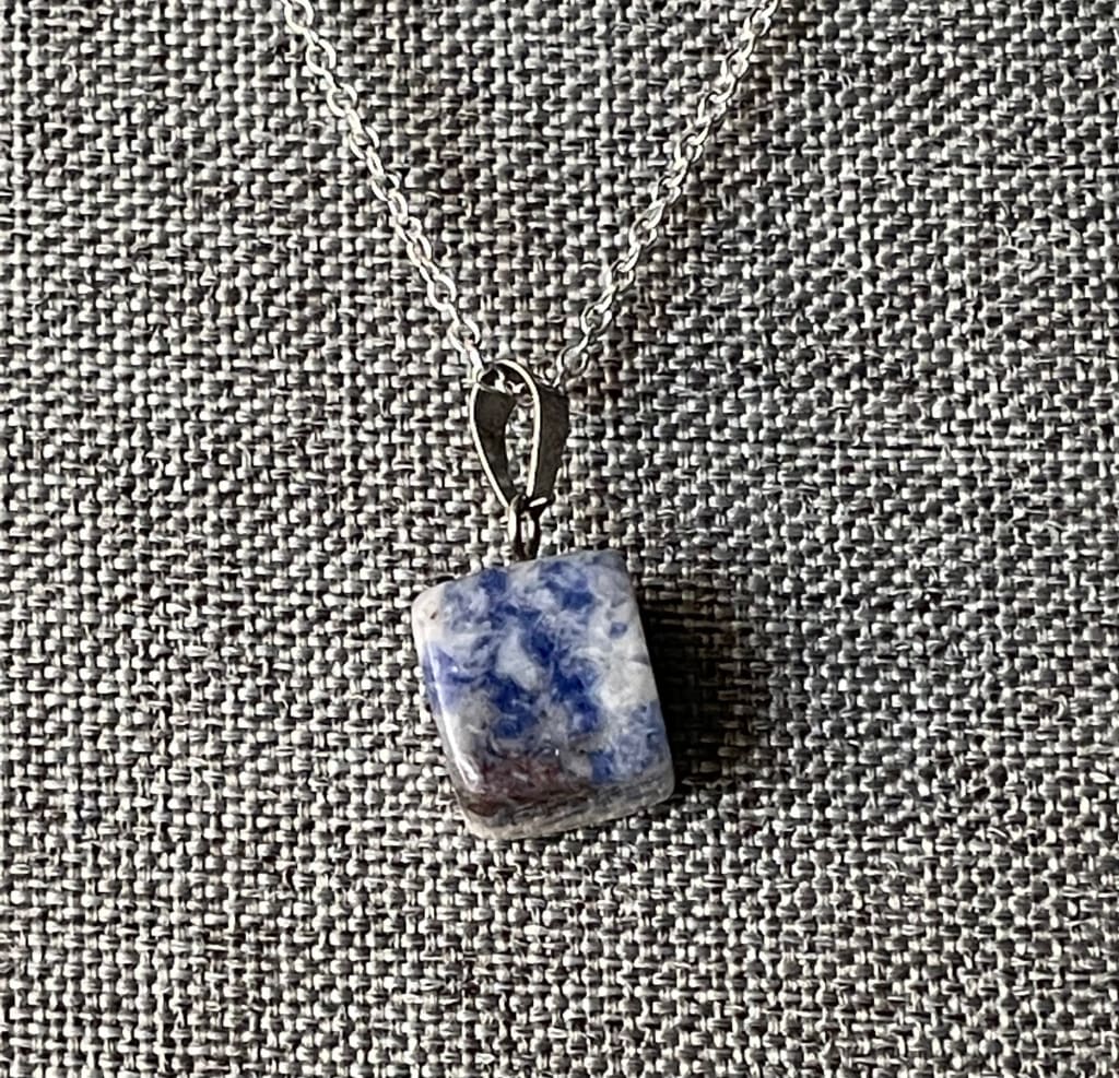 Blue spot jasper pendant necklace - Pendant