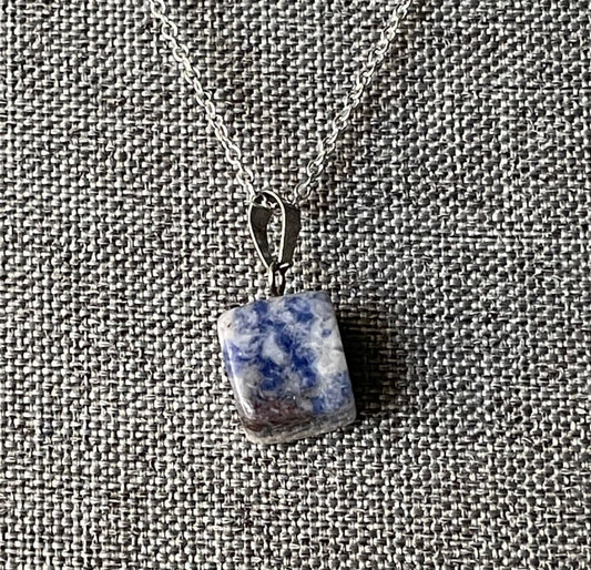 Blue spot jasper pendant necklace - Pendant