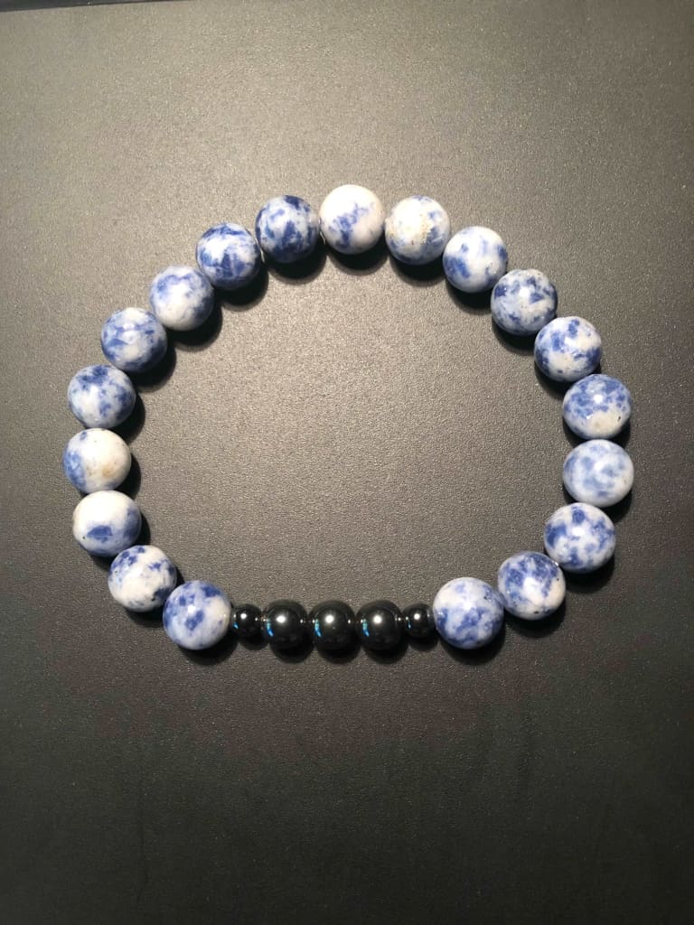 Blue spot Jasper x Hematite Bracelet-Bracelets-DopeAlchemy-DopeAlchemy.com