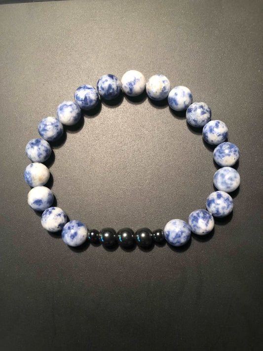 Blue spot Jasper x Hematite Bracelet-Bracelets-DopeAlchemy-DopeAlchemy.com