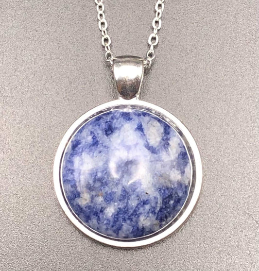 Blue Spot Jasper x Silver Necklace Pendant-Pendant-DopeAlchemy-DopeAlchemy.com