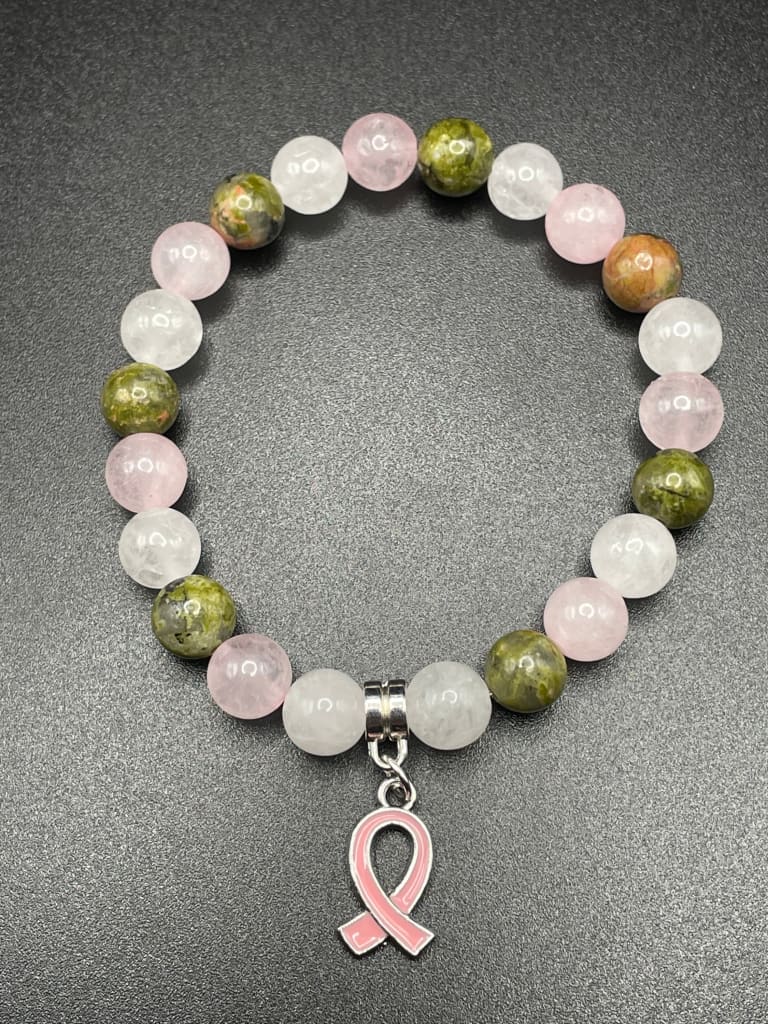 Breast cancer awareness charm bracelet - Bracelet set