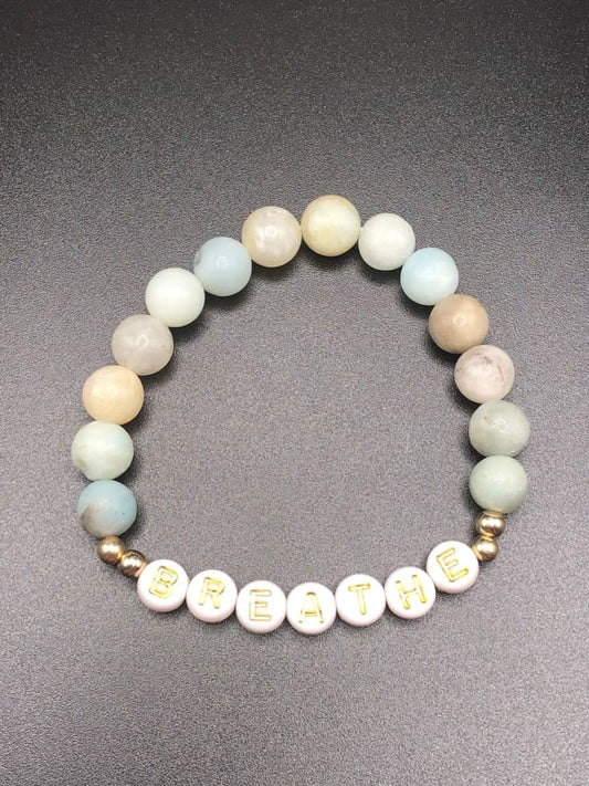 “Breathe” Amazonite x Gold bracelet-Bracelets-DopeAlchemy-DopeAlchemy.com