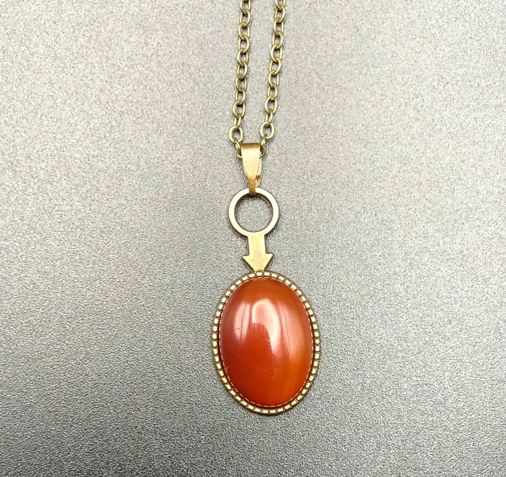 Carnelian x Bronze pendant-Pendant-DopeAlchemy-DopeAlchemy.com