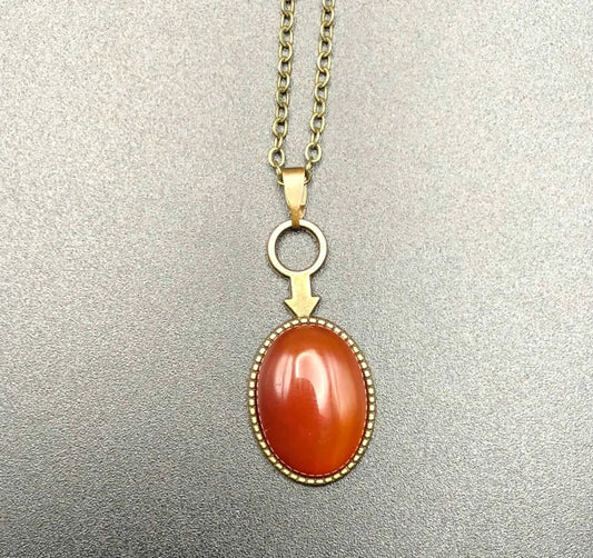 Carnelian x Bronze pendant-Pendant-DopeAlchemy-DopeAlchemy.com