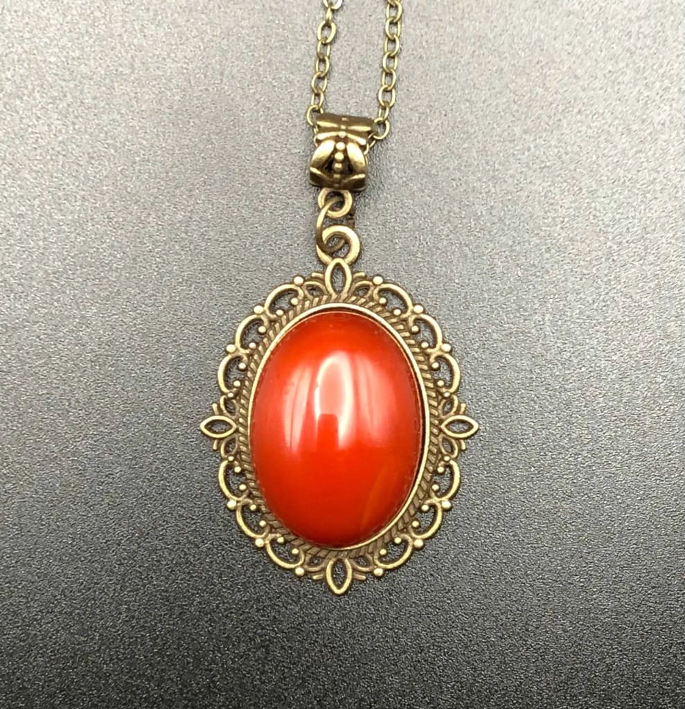Carnelian x Bronze Pendant-Pendant-DopeAlchemy-DopeAlchemy.com