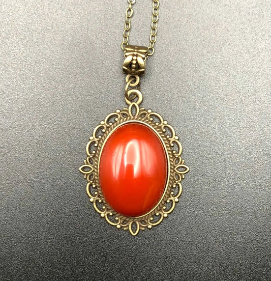 Carnelian x Bronze Pendant-Pendant-DopeAlchemy-DopeAlchemy.com