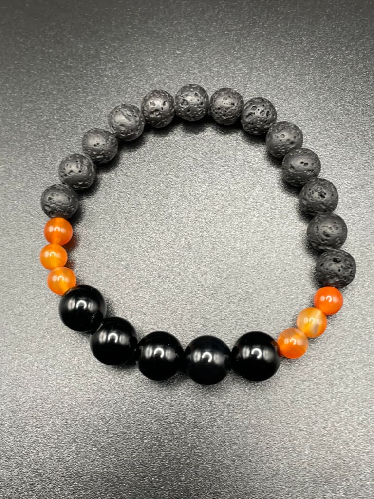 Carnelian x lava stone x onyx bracelet - Bracelet