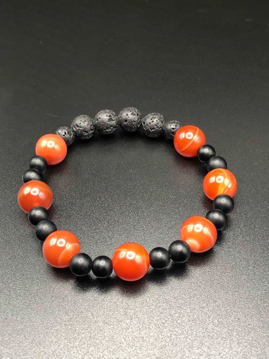 Carnelian x Onyx bracelet-Bracelet-DopeAlchemy-DopeAlchemy.com