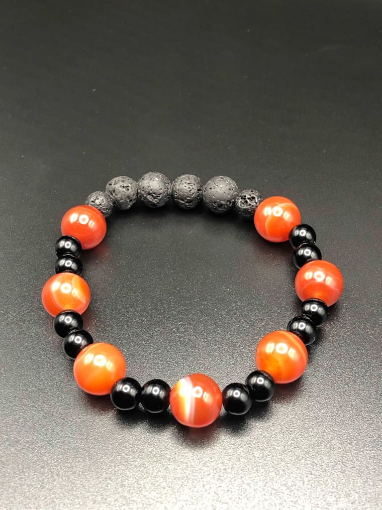 Carnelian x Onyx bracelet-Bracelet-DopeAlchemy-DopeAlchemy.com