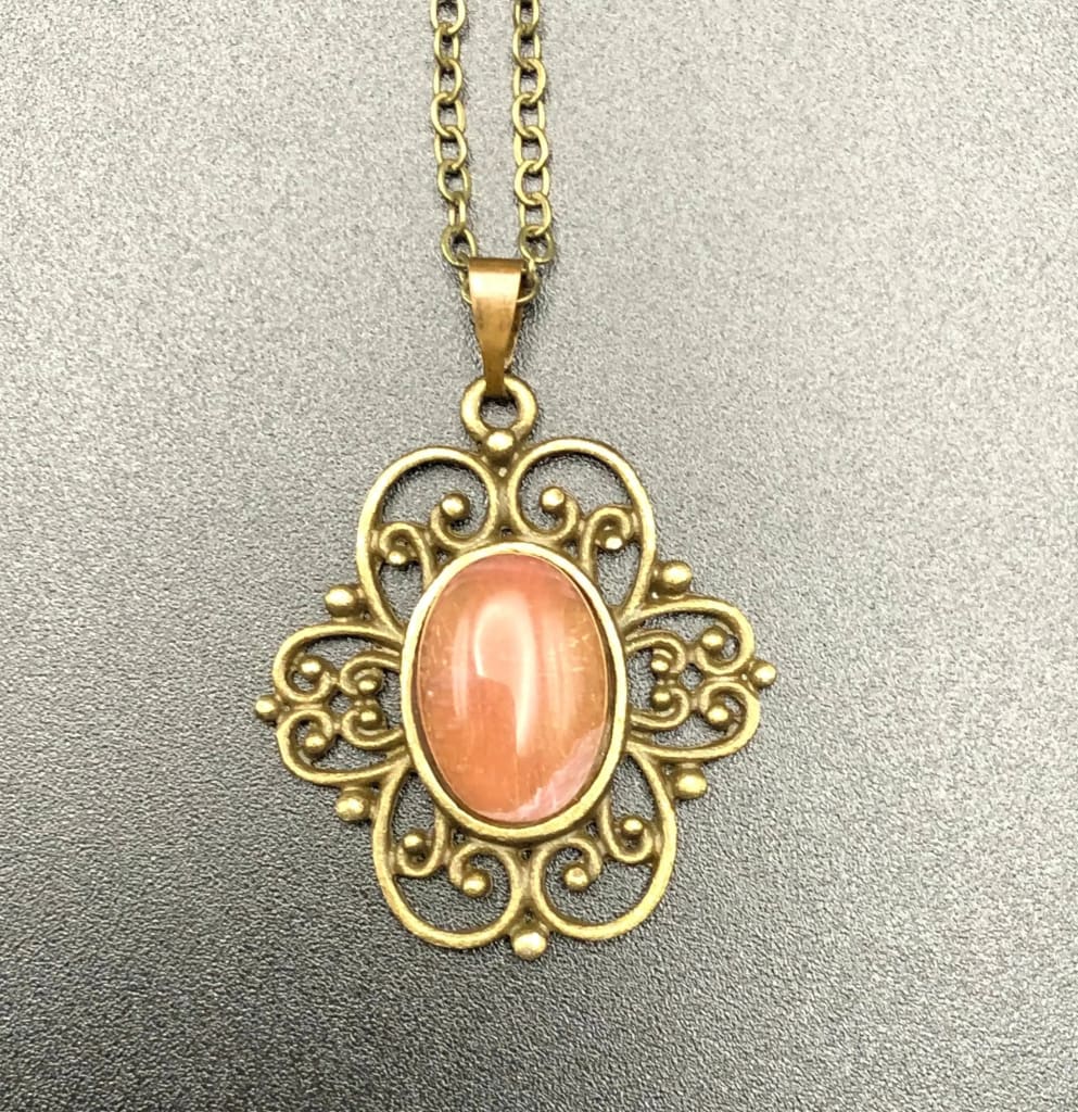 Cherry Quartz X Bronze-Pendant-DopeAlchemy-DopeAlchemy.com