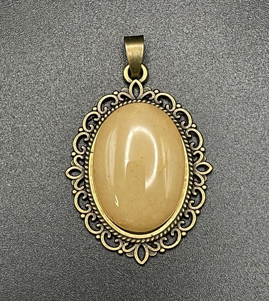 Citrine x bronze pendant necklace - Pendant