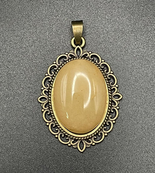 Citrine x bronze pendant necklace - Pendant