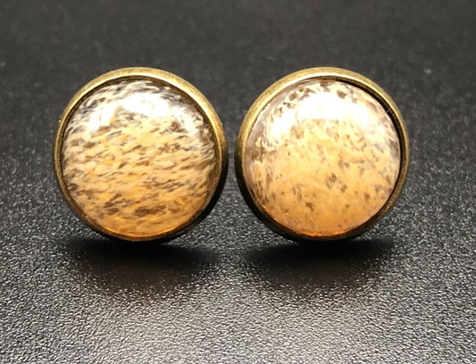 Citrine x Bronze Stud Earrings-Earring-DopeAlchemy-DopeAlchemy.com