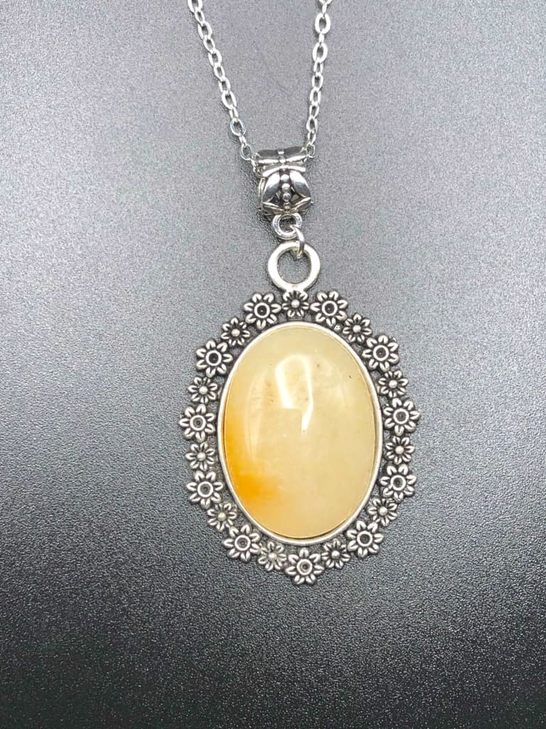 Citrine x Silver Pendant Necklace-Pendant-DopeAlchemy-DopeAlchemy.com