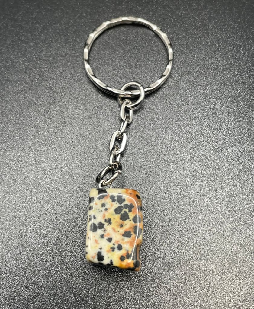 Dalmatian jasper keychain