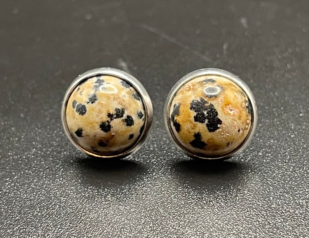 Dalmatian jasper stud earrings - Studs