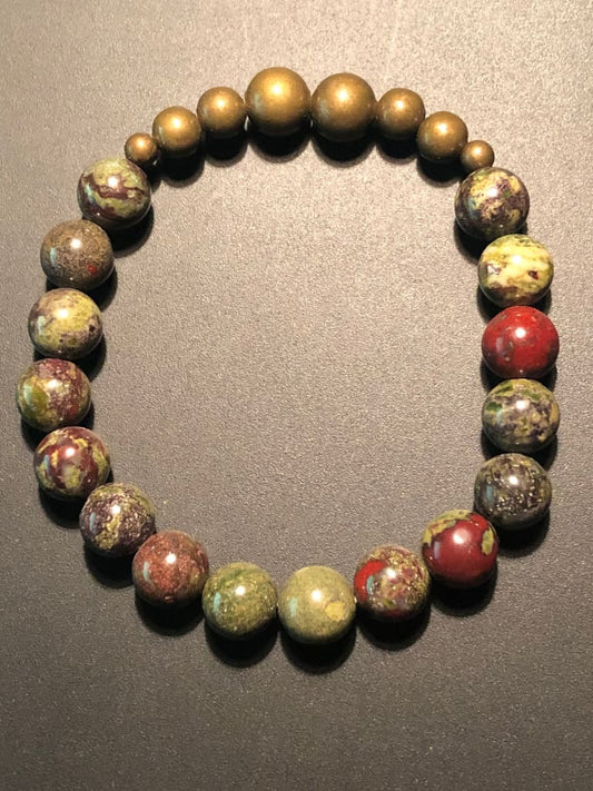 Dragon blood jasper x bronze bracelet - Bracelets