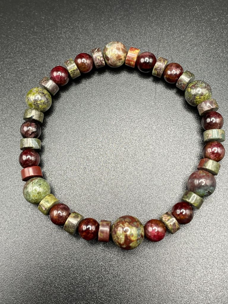 Dragon blood jasper x garnet bracelet - Bracelets