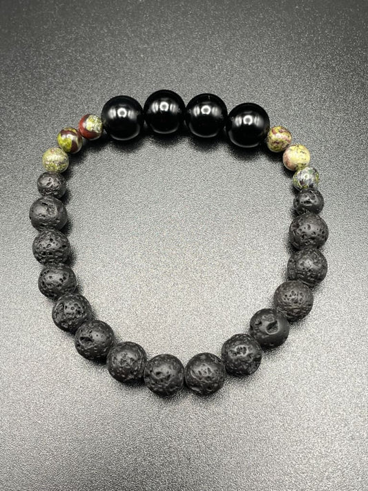 Dragon blood jasper x onyx bracelet - Jewelry Sets