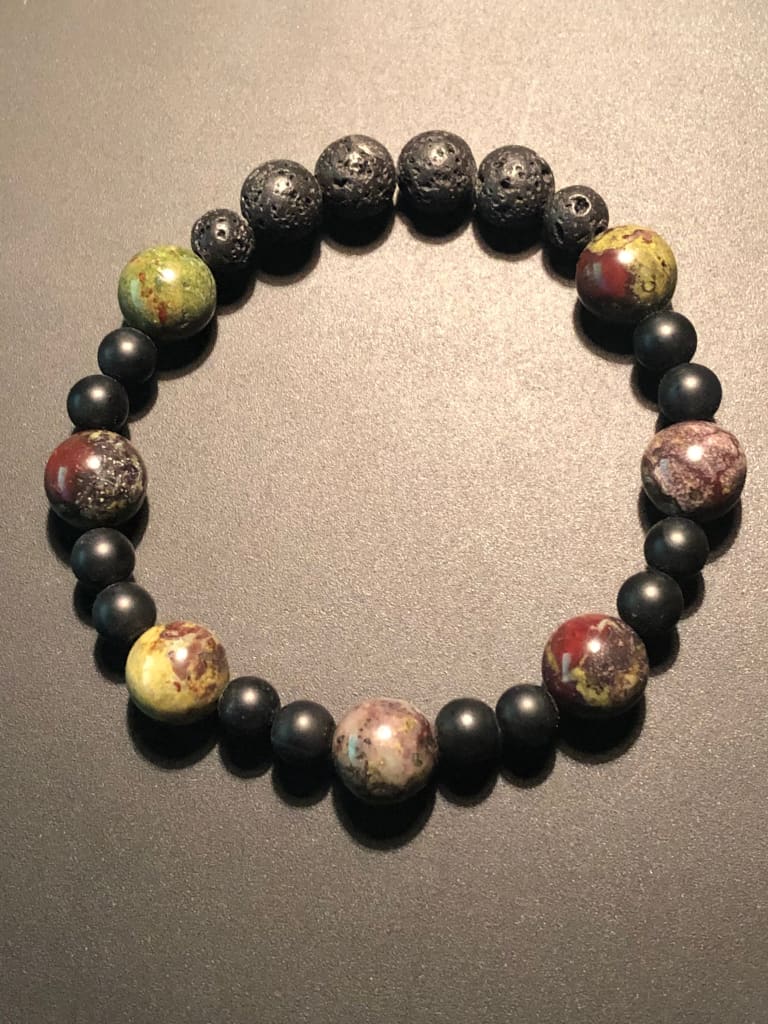 Dragon blood jasper x onyx bracelet - Jewelry Sets