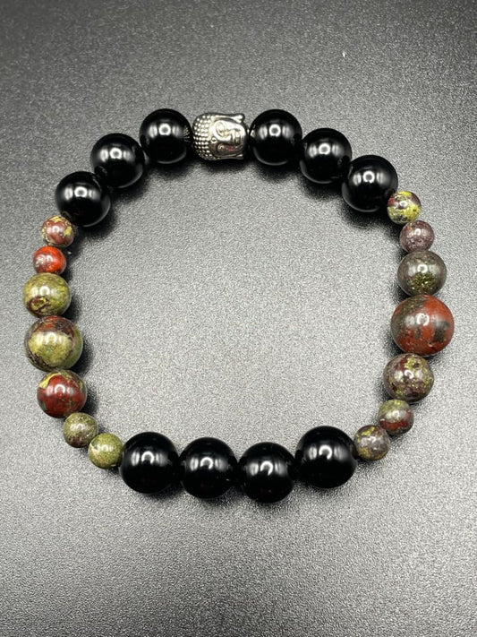 Dragon blood jasper x onyx bracelet - Jewelry Sets
