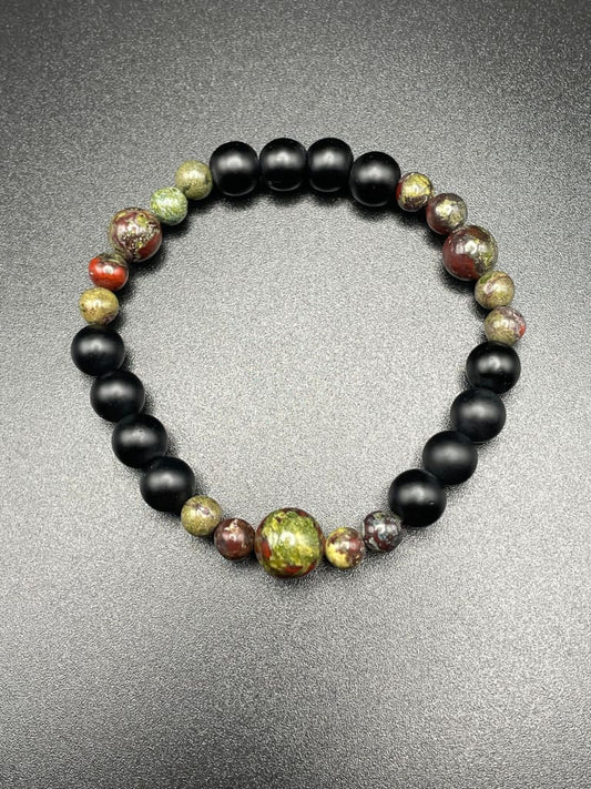 Dragon blood jasper x onyx bracelet - Jewelry Sets