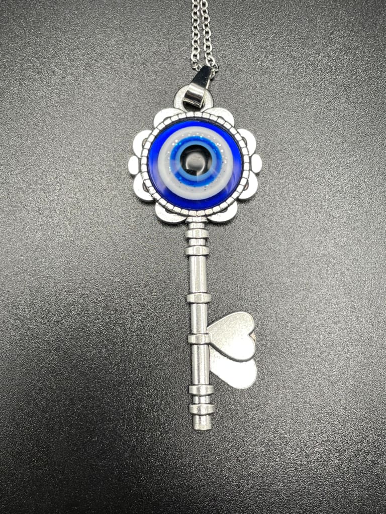 Evil eye protection key pendant necklace - Necklaces