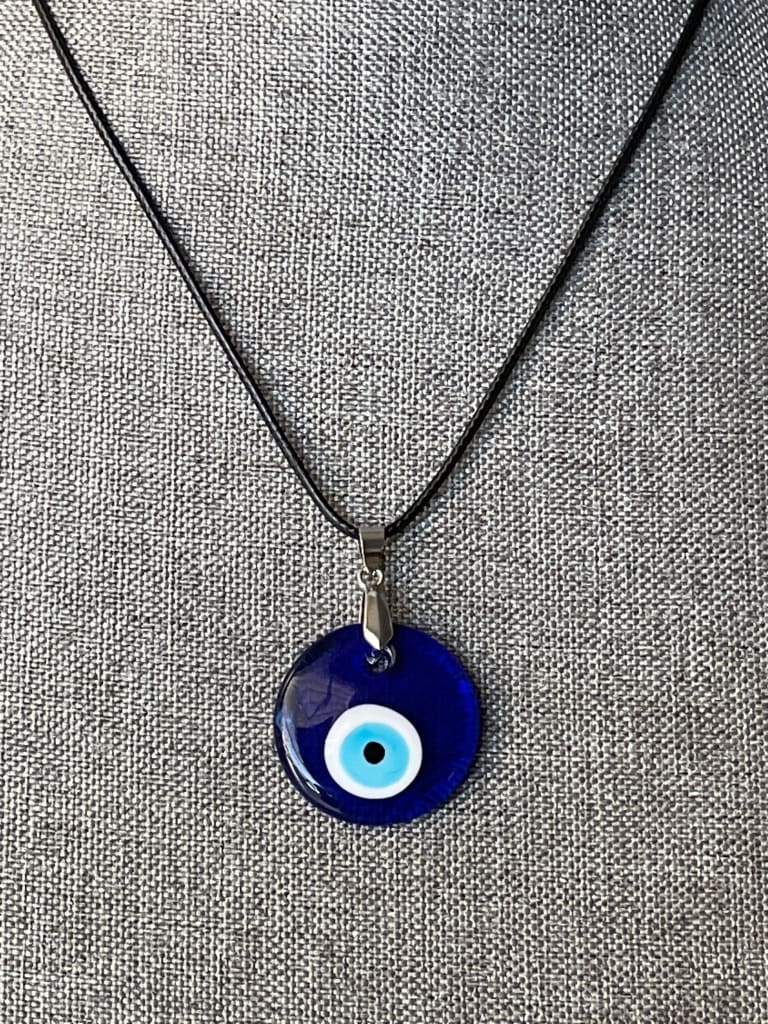 Evil eye protection resin pendant